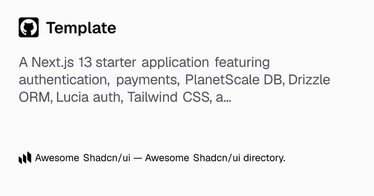 Template: Full-stack Next.js 13 template with auth, payments, and ...