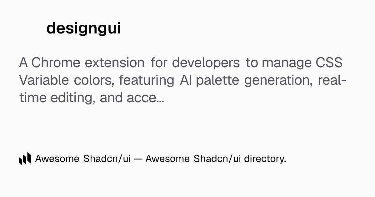 designgui: AI-powered CSS Variable color editing directly in your ...