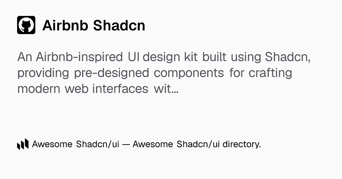 Airbnb Shadcn: Craft Airbnb-like UIs with the power of Shadcn ...