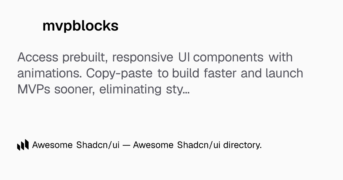 mvpblocks: Zero Style Stress: Prebuilt UI blocks to ship MVPs fast ...