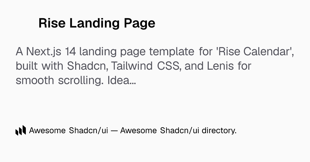 Rise Landing Page: Alternate Rise Landing: Modern stack for a smooth ...