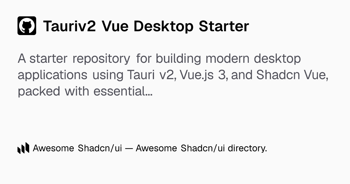 Tauriv2 Vue Desktop Starter: Launch your desktop app with Tauri v2, Vue ...