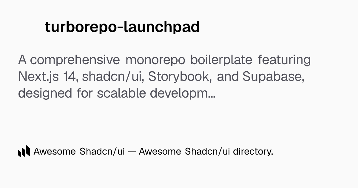 turborepo-launchpad: Launchpad: Turbocharge monorepos with Next.js ...